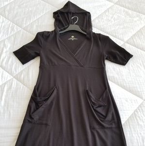 NWOT Dakini Black Hoodie Tunic Soft Midi Dress